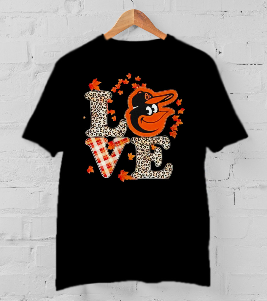 Love Baltimore Orioles Fall Style With Leaves And Classic T-Shirt