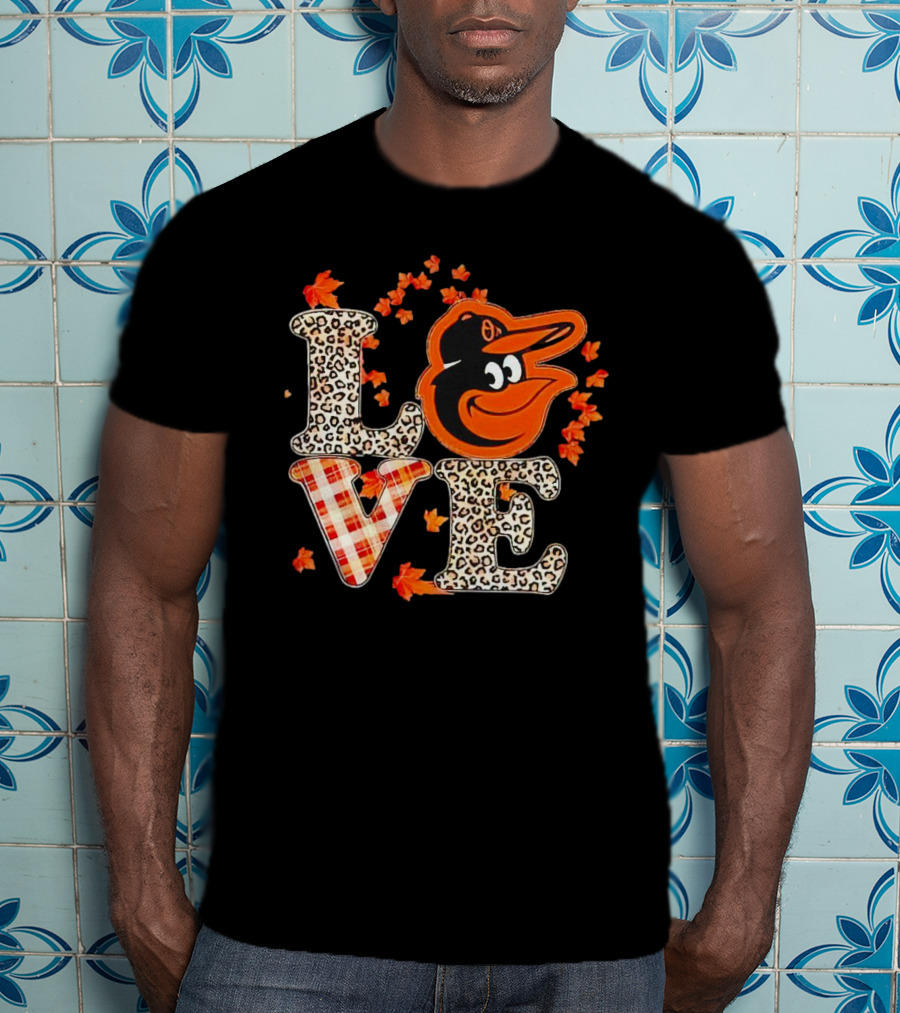 Love Baltimore Orioles Fall Style With Leaves And Classic T-Shirt