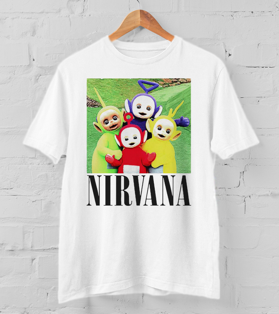Nirvana Teletubbies Crossover Black T-Shirt