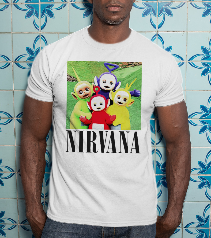 Nirvana Teletubbies Crossover Black T-Shirt