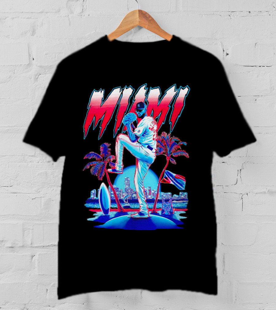 Miami Marlins Sandy Alcántara Cartoon Vintage T-Shirt