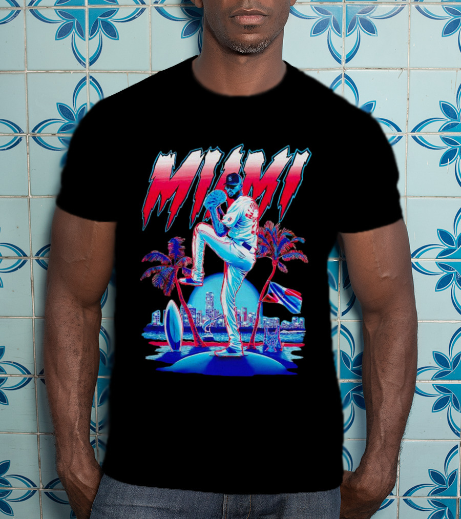 Miami Marlins Sandy Alcántara Cartoon Vintage T-Shirt