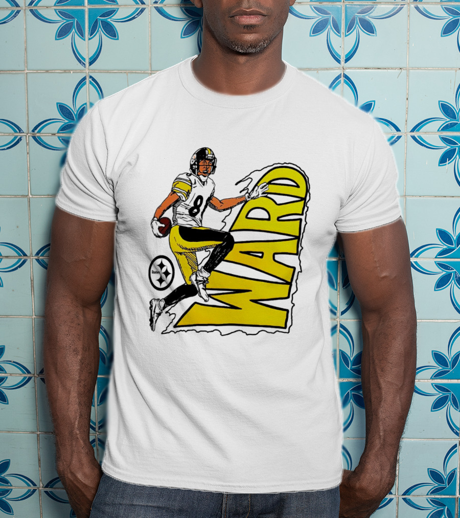 Hines Ward Pittsburgh Steelers Ward 86 Caricature Player NFL Football T-Shirt