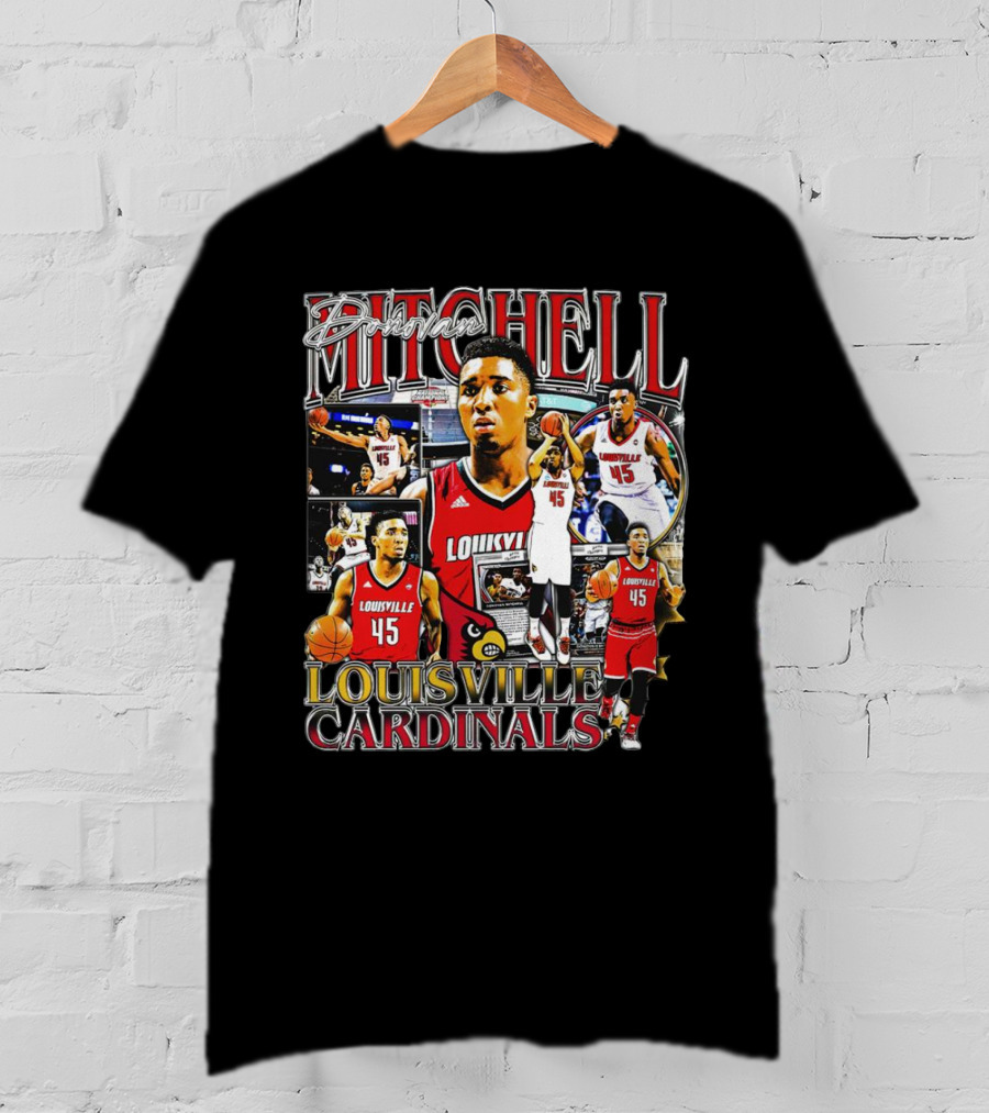Donovan Mitchell Louisville Cardinals Basketball Highlights Collage T-Shirt