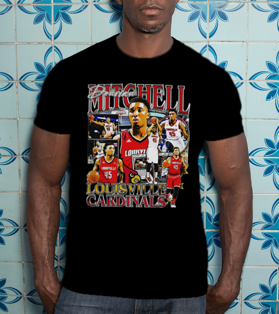 Donovan Mitchell Louisville Cardinals Basketball Highlights Collage T-Shirt