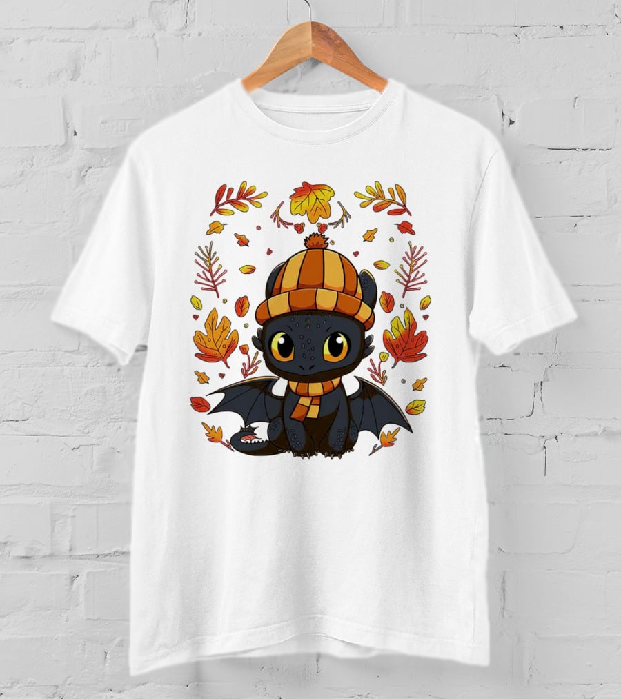 Fall Night Fury Thanksgiving Autumn Leaves T-Shirt