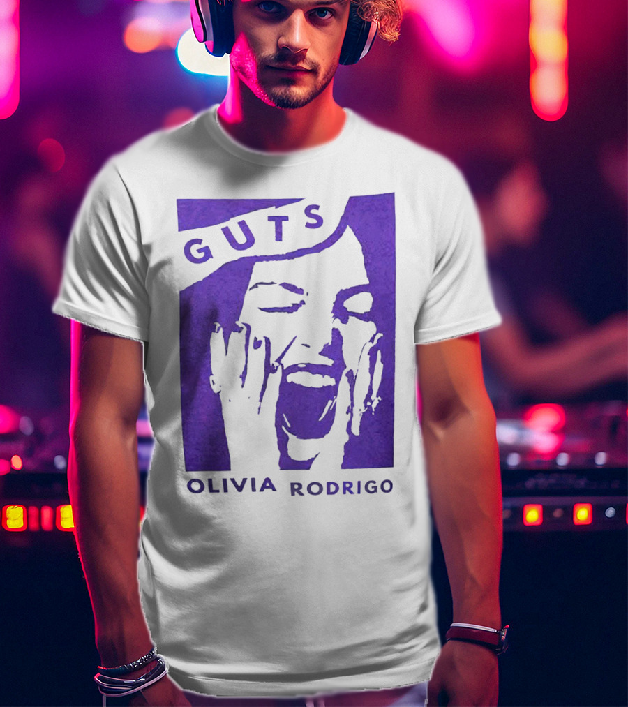 Guts Olivia Rodrigo Vintage Purple Face T-Shirt
