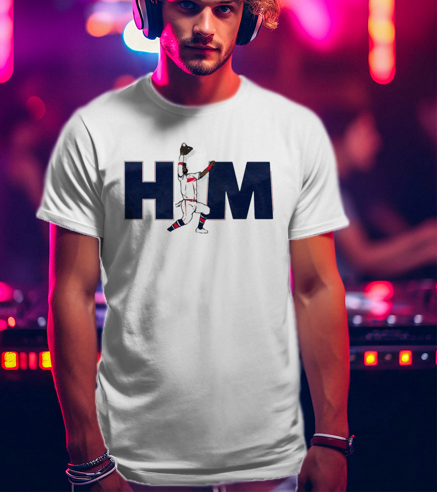 HIM Atlanta Braves Baseball Player Catching T-Shirt