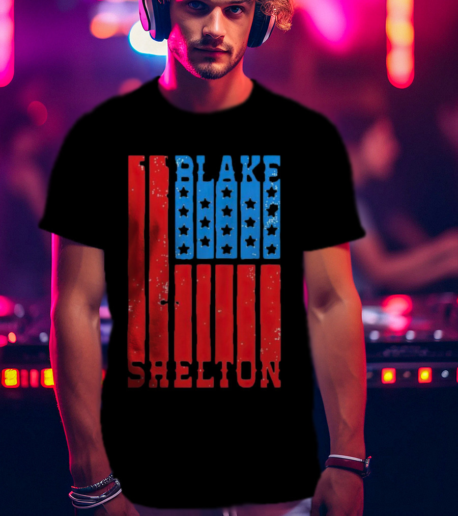 Blake Shelton American Flag Stars And Stripes USA T-Shirt