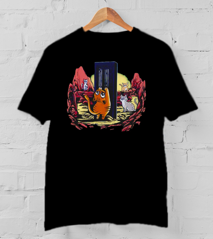Cat Odyssey Space Cats Monolith Adventure T-Shirt