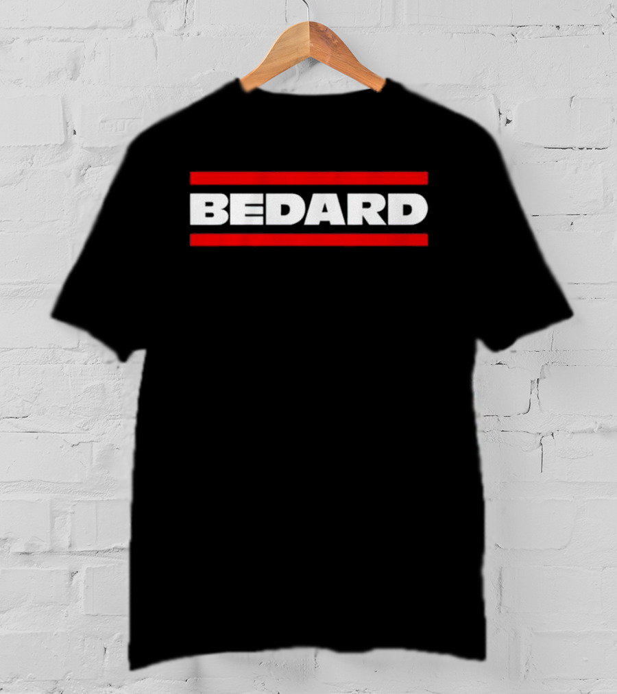 Connor Bedard Bold Stylized Name With Red And White Accents T-Shirt