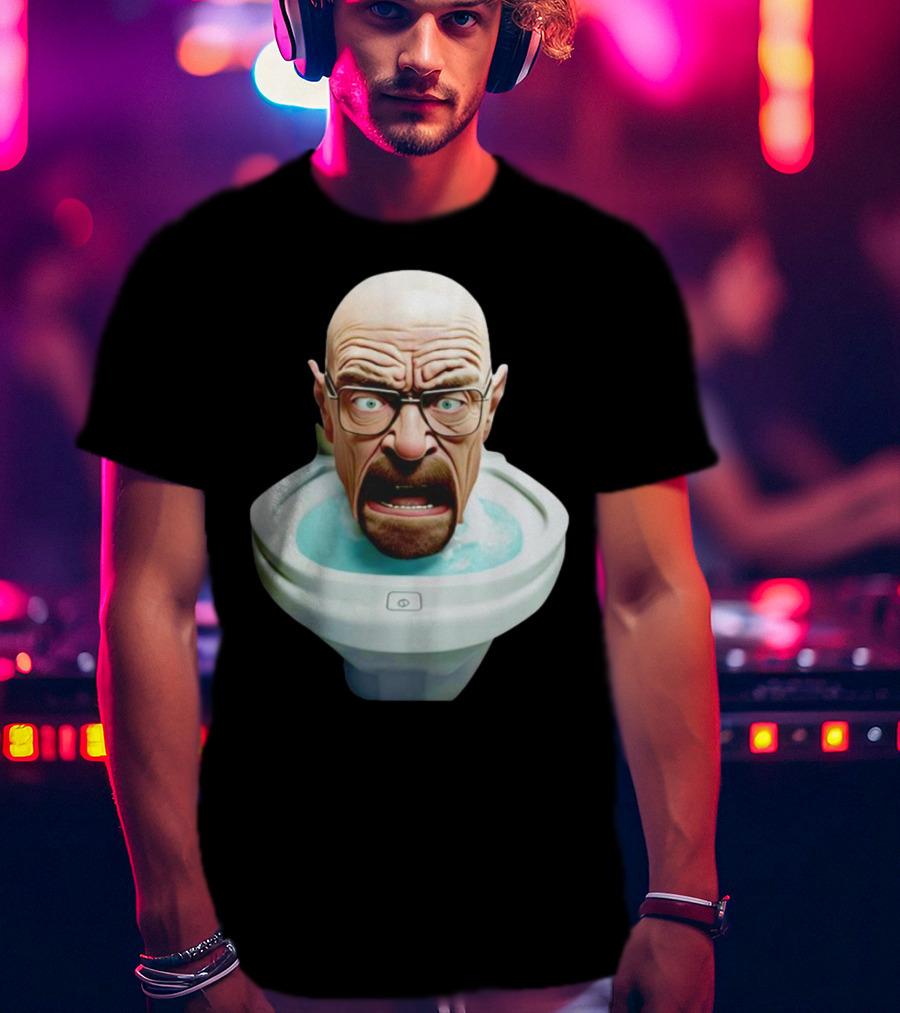 Walter White Toilet Skibidi Meme Face T-Shirt