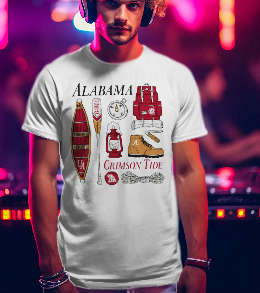 Alabama Crimson Tide Camping Gear And Outdoor Adventure Essentials T-Shirt