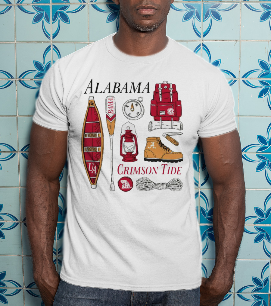 Alabama Crimson Tide Camping Gear And Outdoor Adventure Essentials T-Shirt