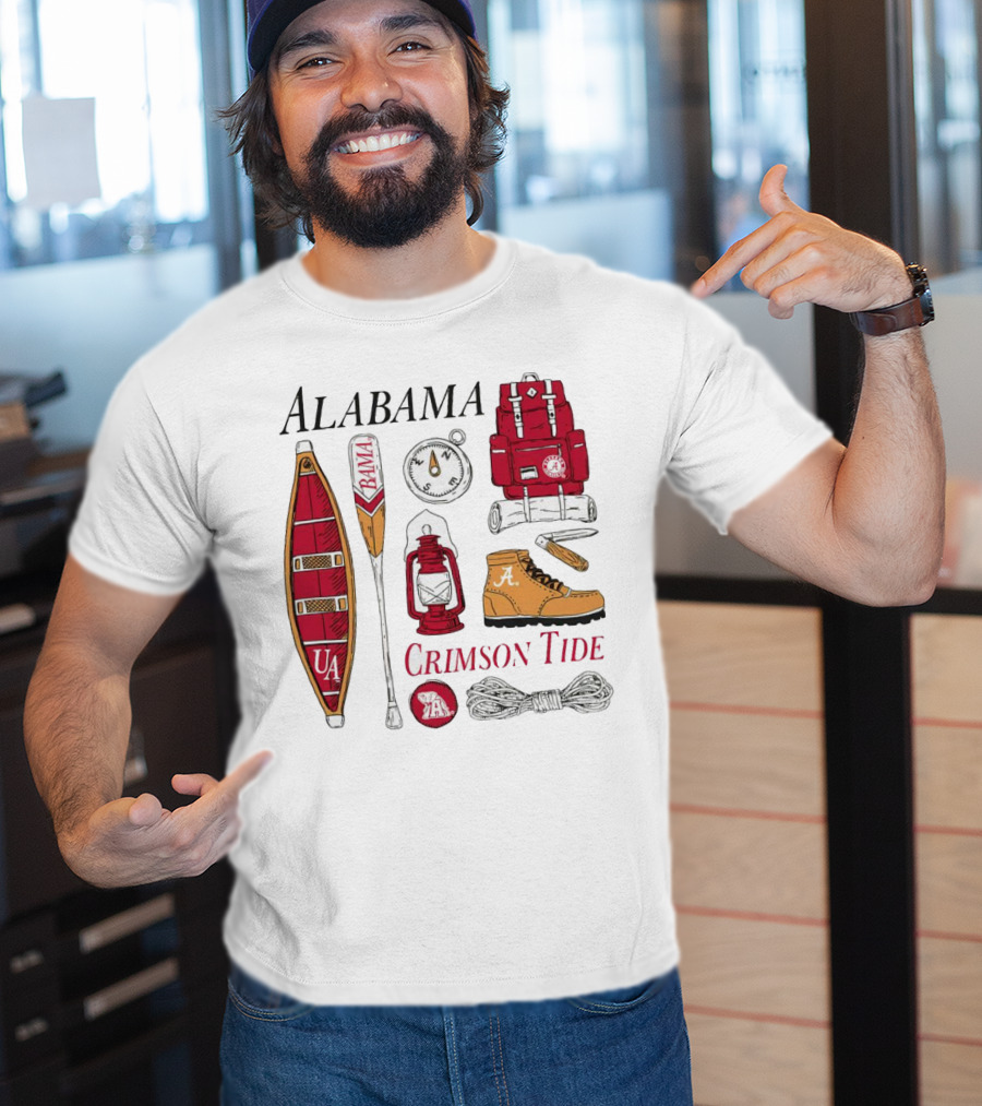 Alabama Crimson Tide Camping Gear And Outdoor Adventure Essentials T-Shirt
