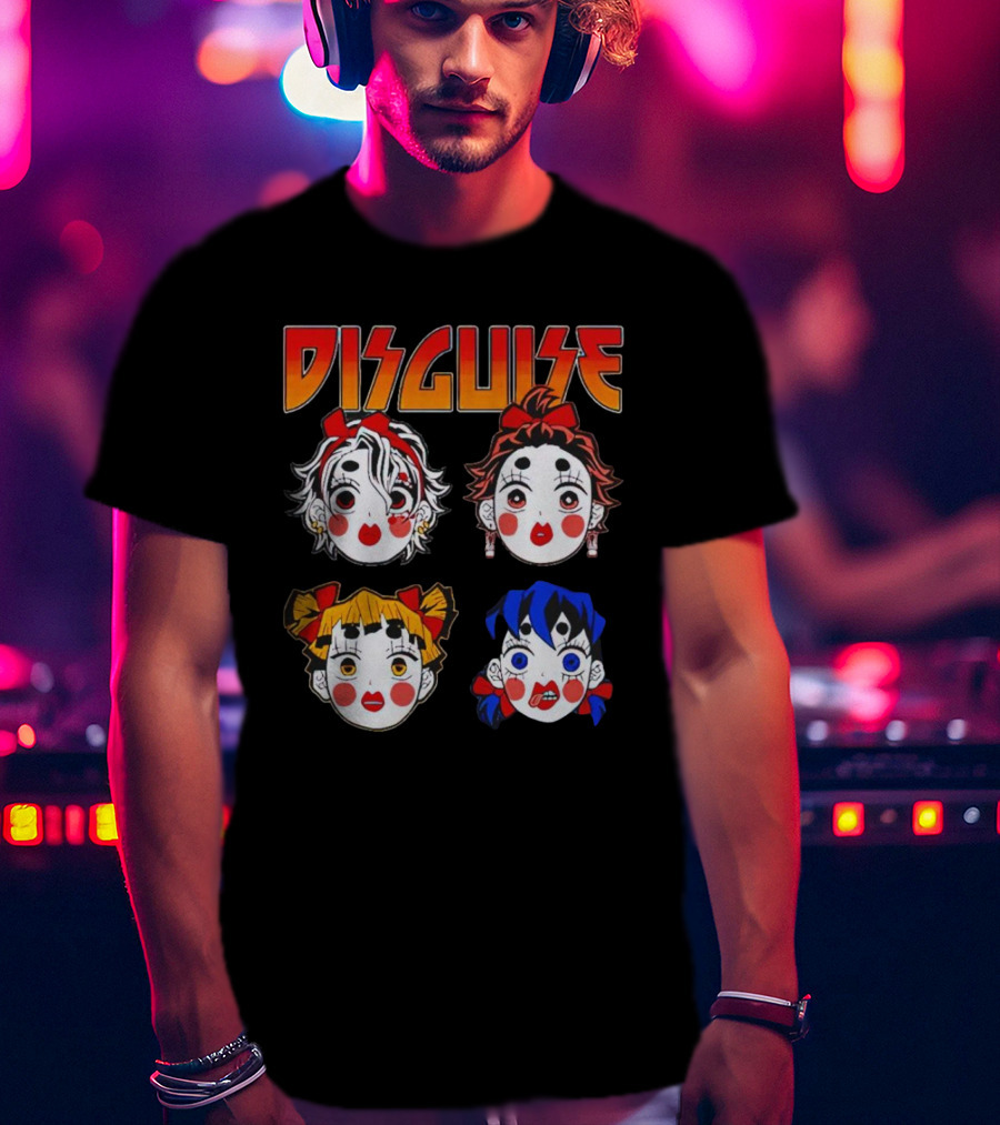 Disguise Anime Demon Slayer Character Faces T-Shirt