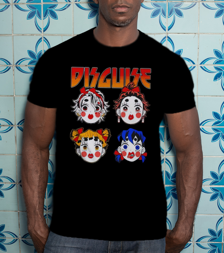 Disguise Anime Demon Slayer Character Faces T-Shirt