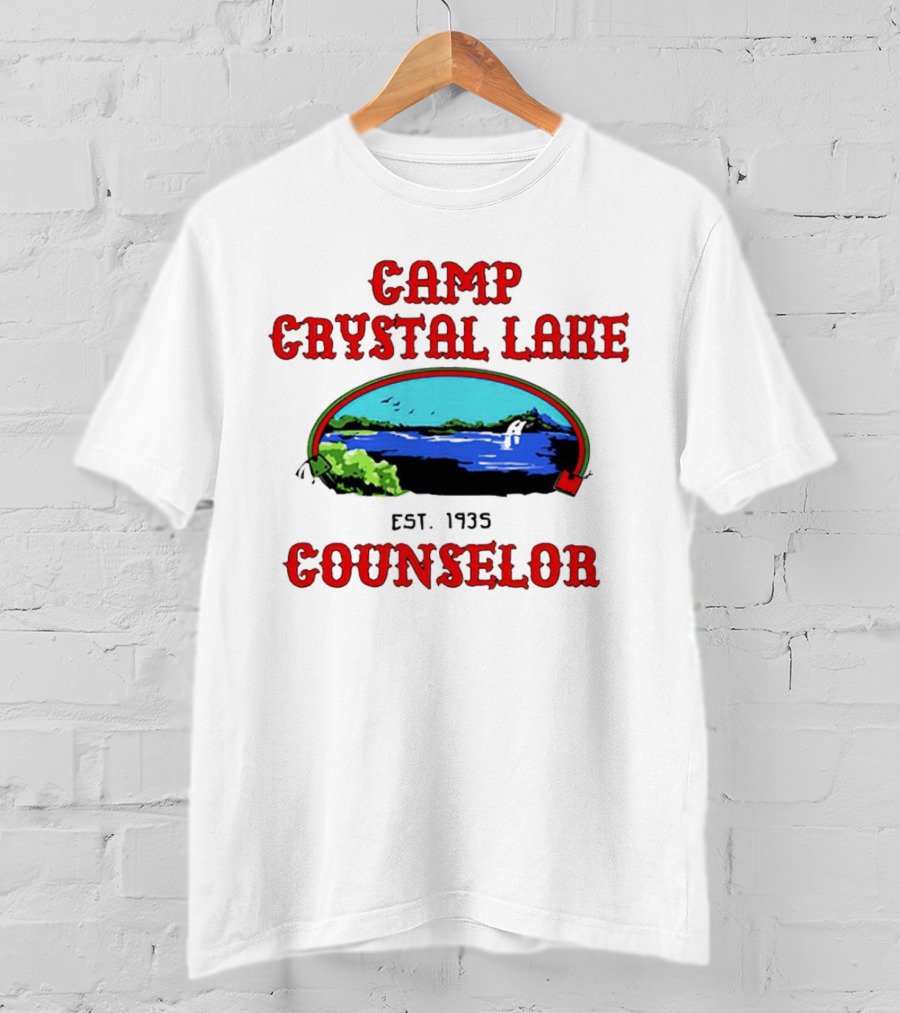 Camp Crystal Lake Counselor Est. 1935 Lake Scene T-Shirt