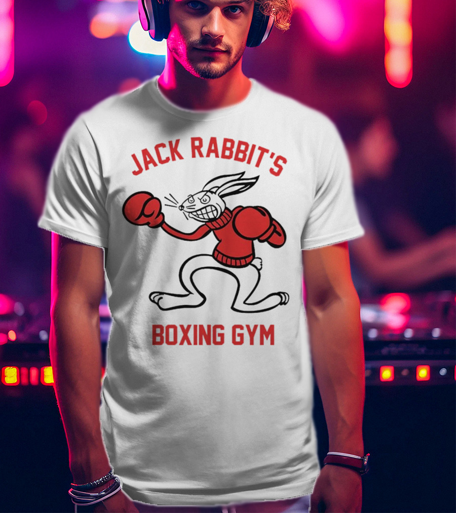 Jack Rabbit's Boxing Gym Rabbit Illustration With Boxing Gloves T-Shirt