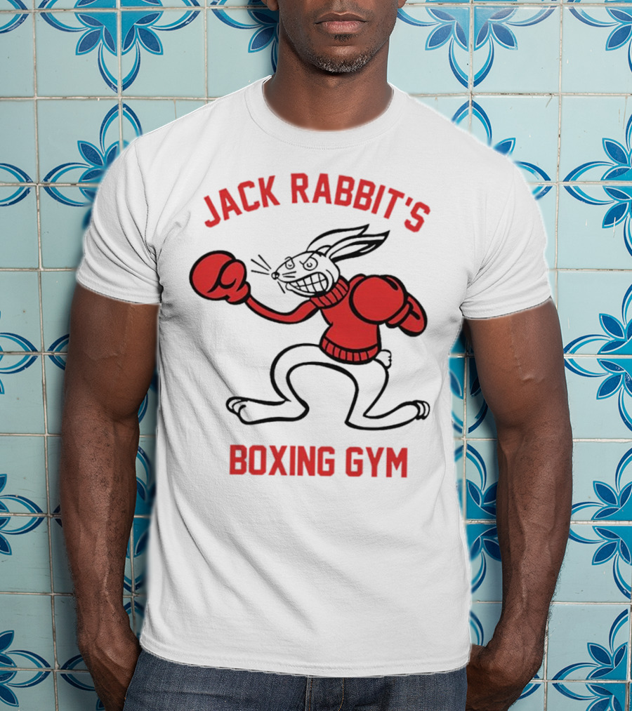 Jack Rabbit's Boxing Gym Rabbit Illustration With Boxing Gloves T-Shirt