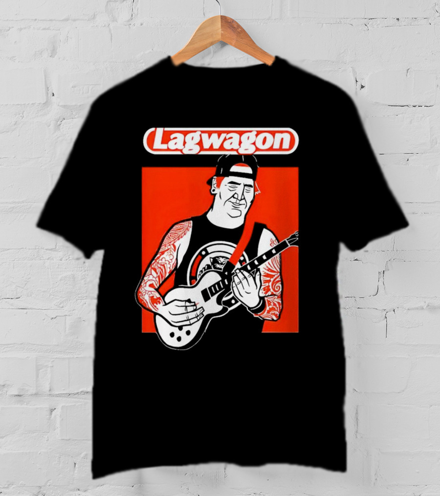 Lagwagon Flip Guitarist With Tattooed Arms In Cap And Tank Top T-Shirt