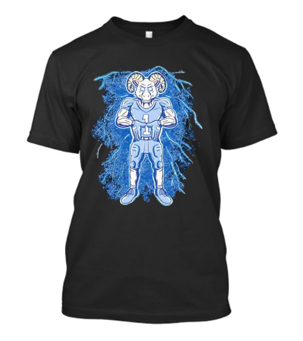 Rameses North Carolina Tar Heels Storm Lightning Mascot T-Shirt