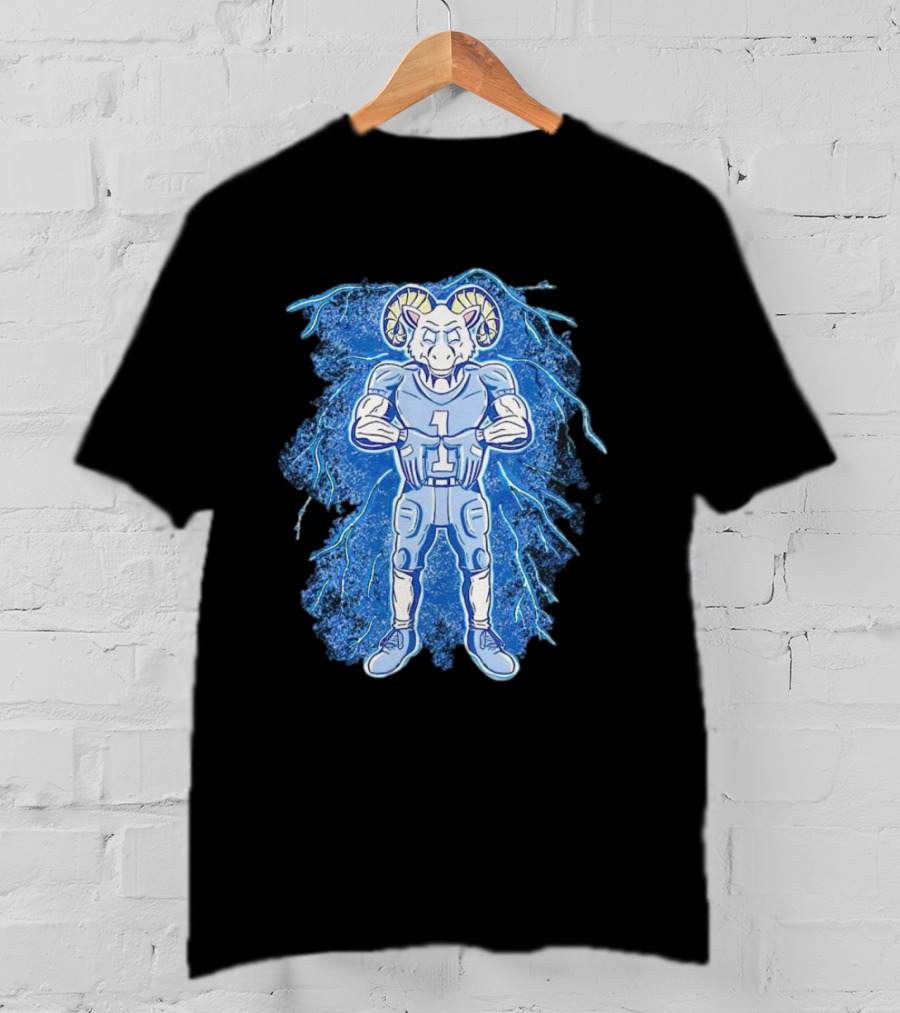 Rameses North Carolina Tar Heels Storm Lightning Mascot T-Shirt