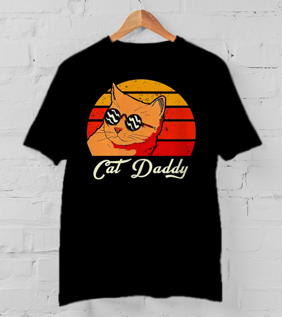 Vintage Cat Daddy Retro Sunglasses Sunburst T-Shirt