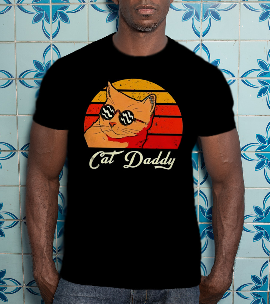 Vintage Cat Daddy Retro Sunglasses Sunburst T-Shirt