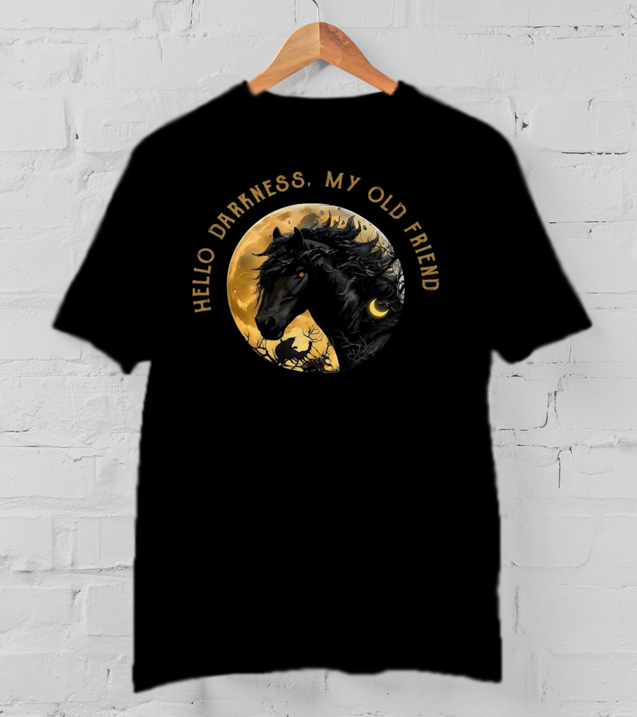 Hello Darkness My Old Friend Moon Horse T-Shirt