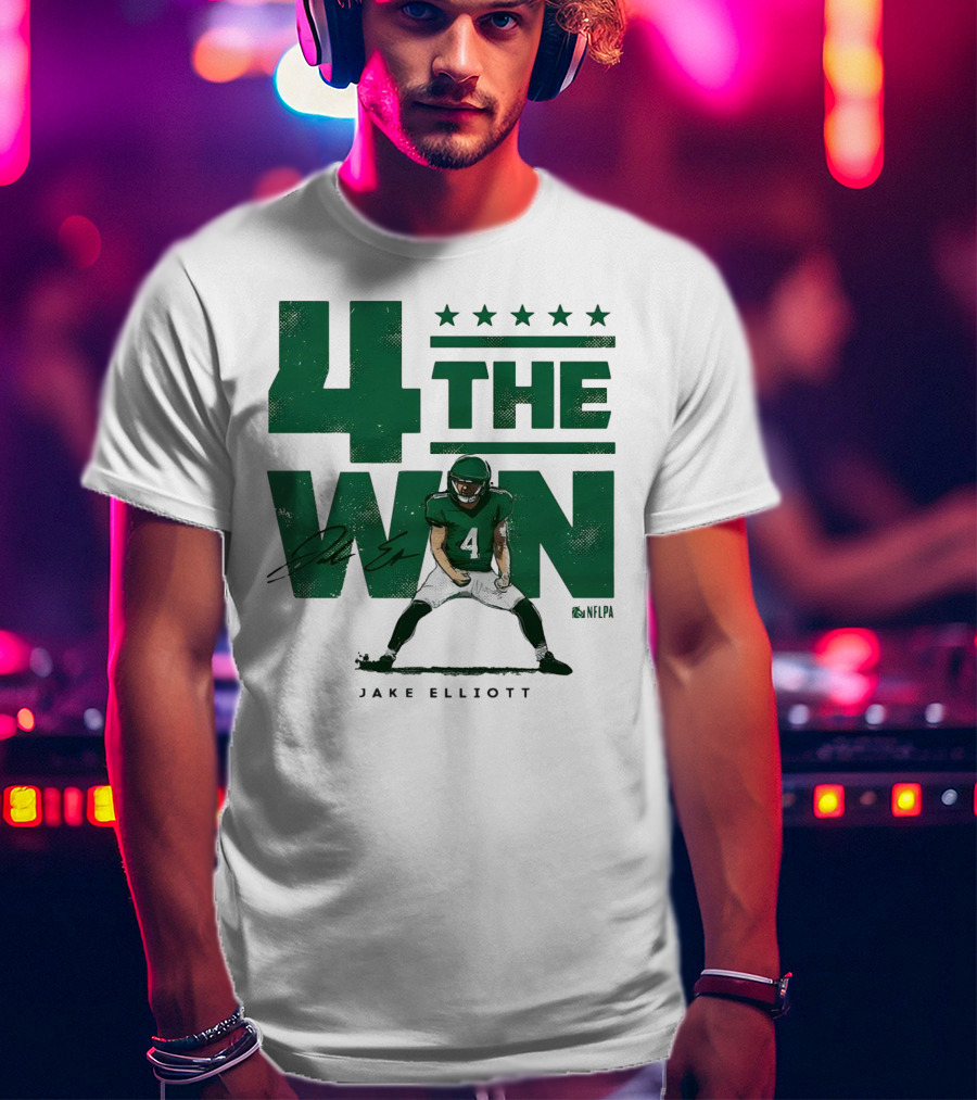 4 The Win Jake Elliott Football Player 4 Win G Signature T-Shirt
