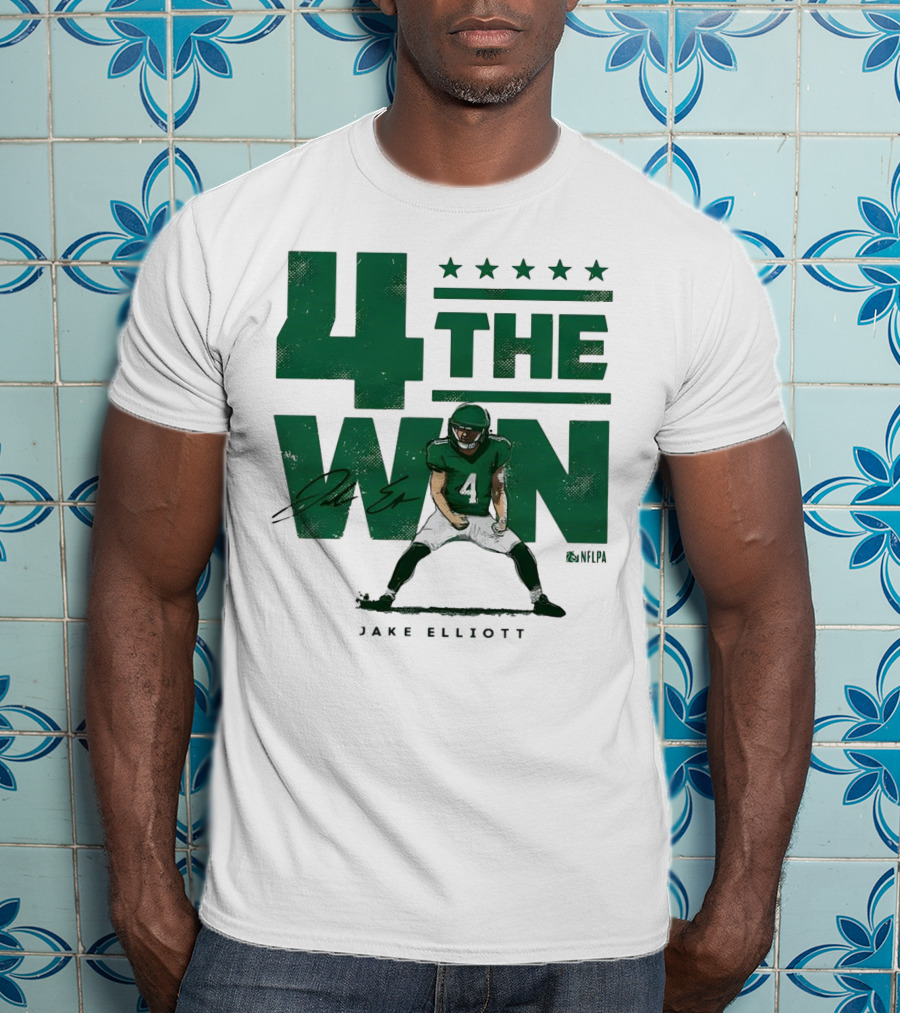 4 The Win Jake Elliott Football Player 4 Win G Signature T-Shirt