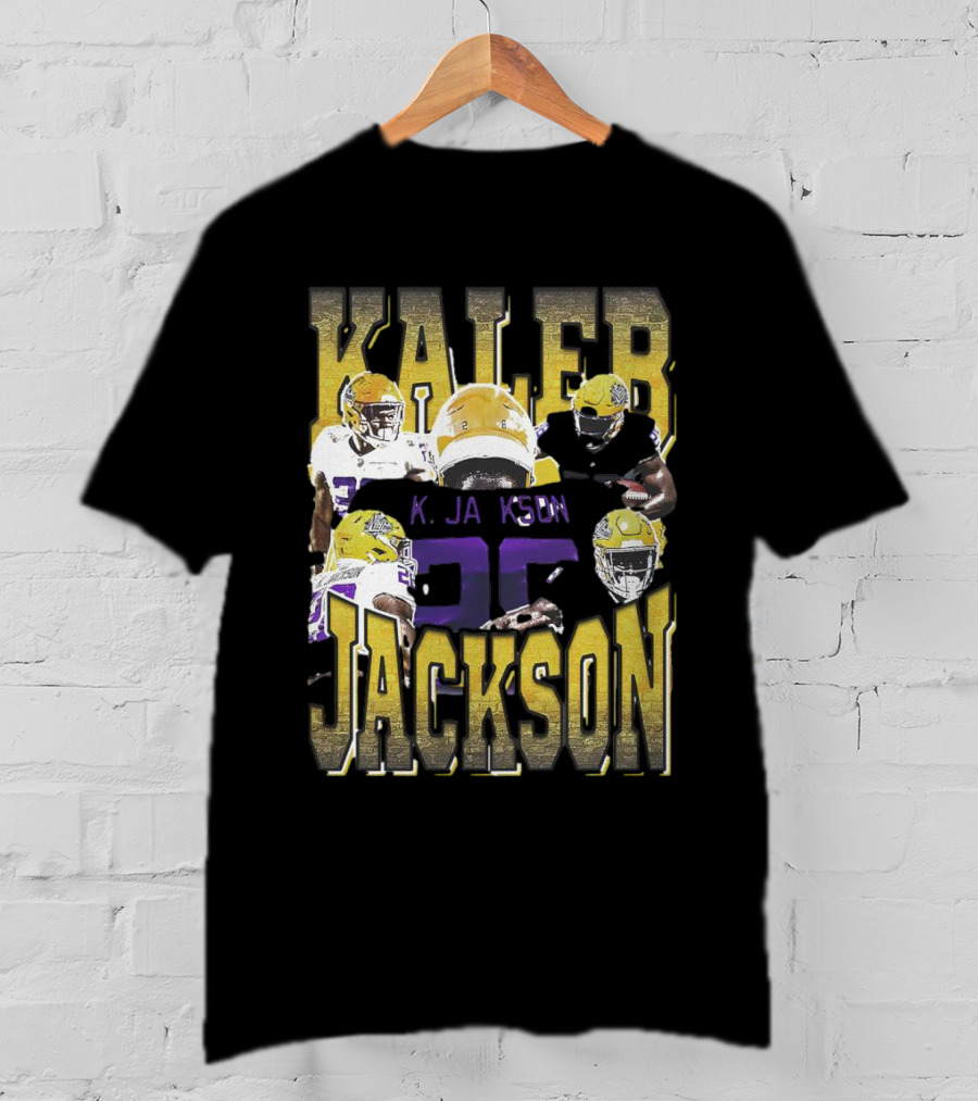 Kaleb Jackson LSU Tigers Football Vintage Retro Athlete Collage T-Shirt