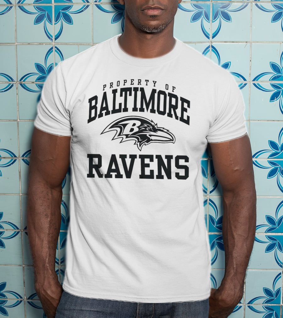 Property Of Baltimore Ravens NFL Team Logo Ravens Football T-Shirt