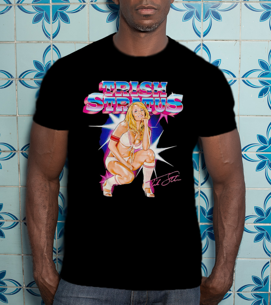 Trish Stratus Retro Wrestling Nostalgia Signed T-Shirt