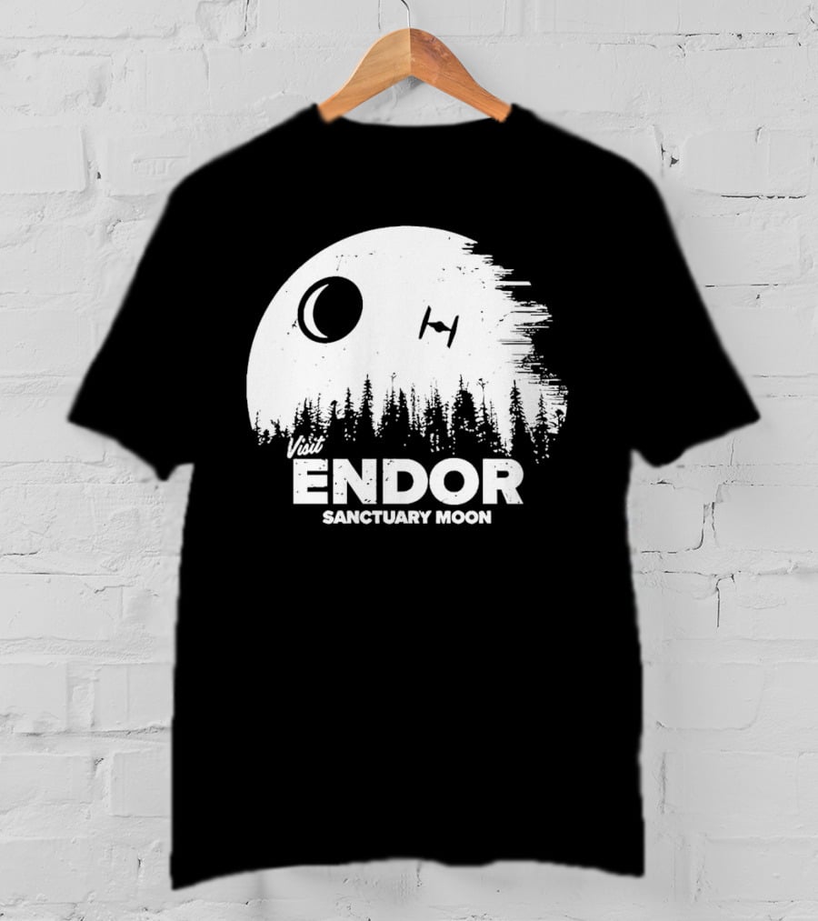 Visit Endor Sanctuary Moon Forest And Spaceship Scene T-Shirt