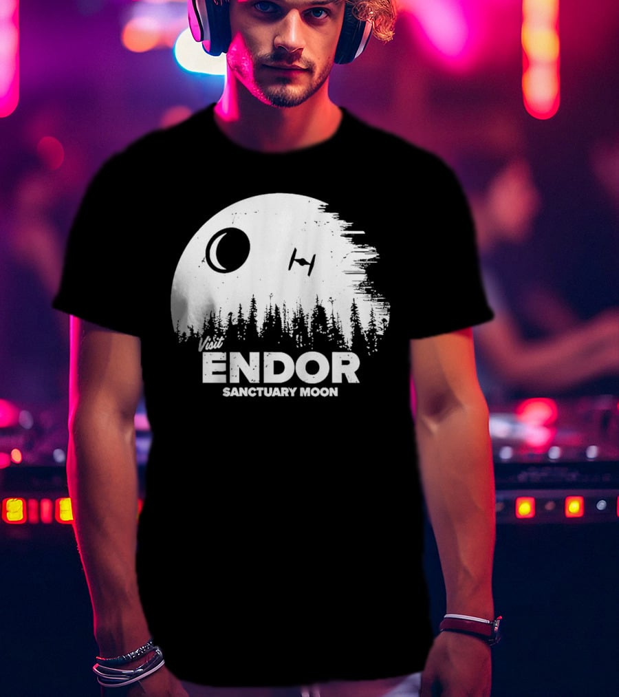 Visit Endor Sanctuary Moon Forest And Spaceship Scene T-Shirt