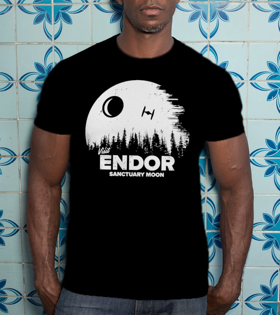 Visit Endor Sanctuary Moon Forest And Spaceship Scene T-Shirt