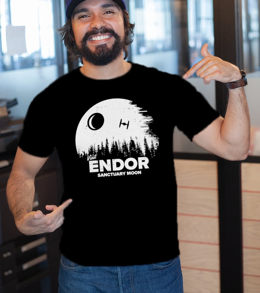 Visit Endor Sanctuary Moon Forest And Spaceship Scene T-Shirt