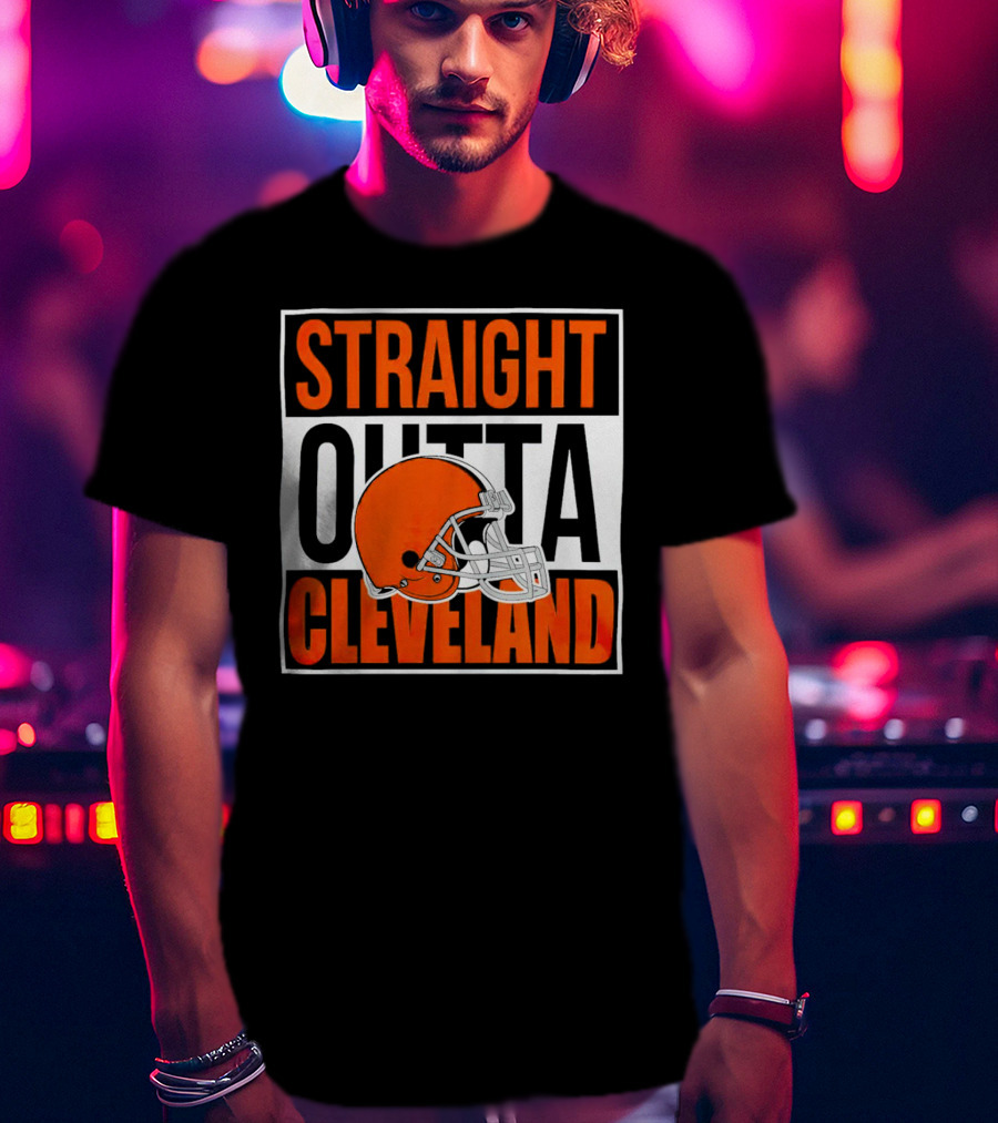 Cleveland Browns Straight Outta Cleveland Helmet T-Shirt
