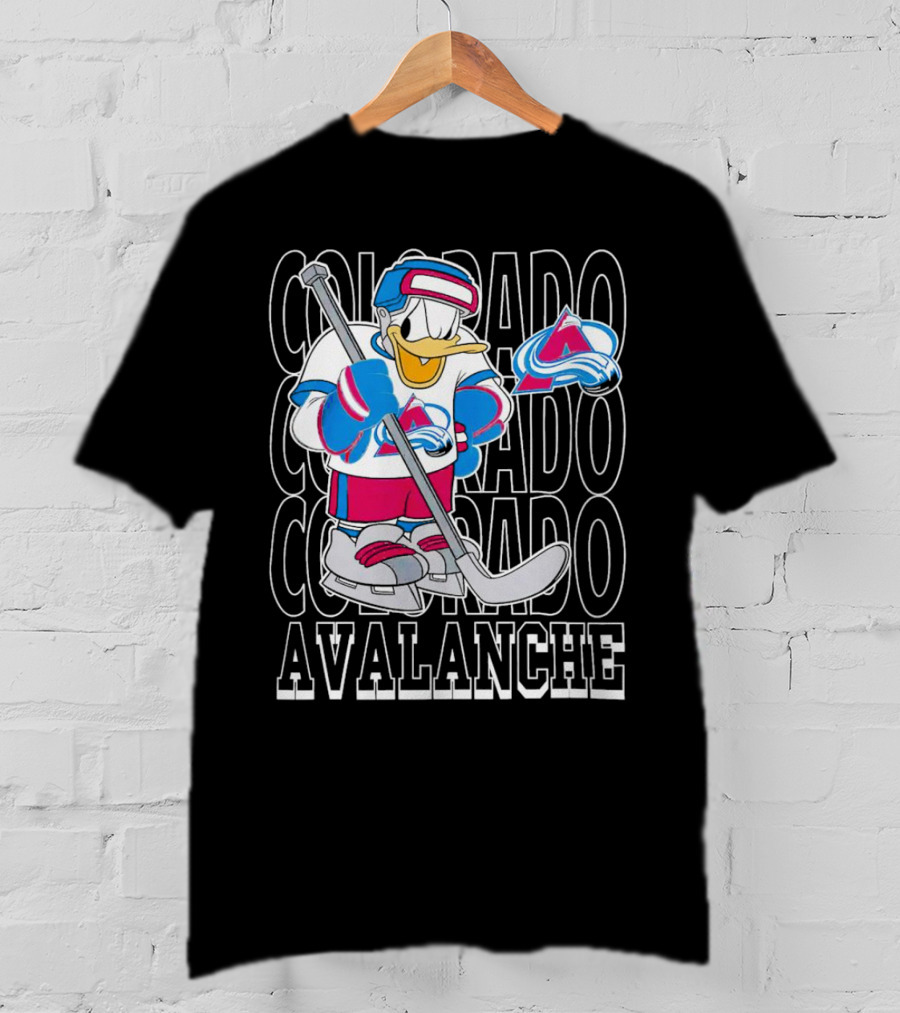 Colorado Avalanche Disney Donald Duck Hockey Team Burgundy T-Shirt