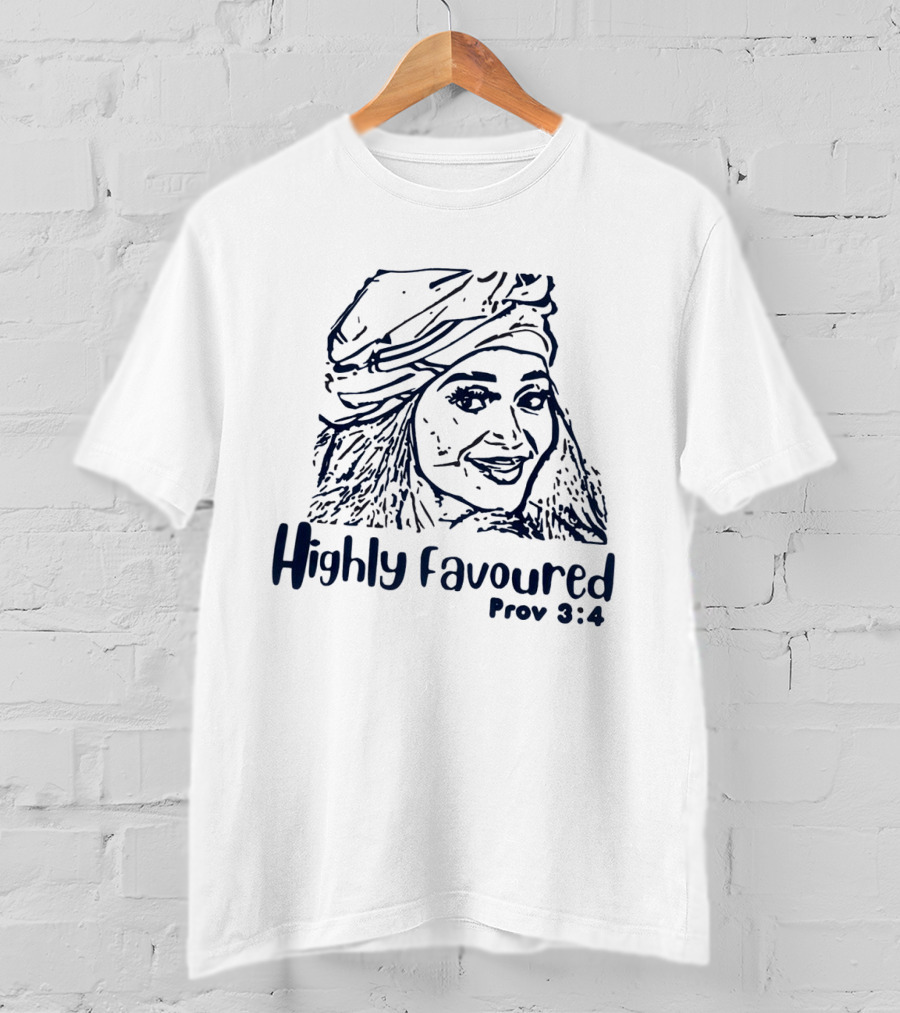 Highly Favoured Prov 3:4 Woman In Headscarf T-Shirt