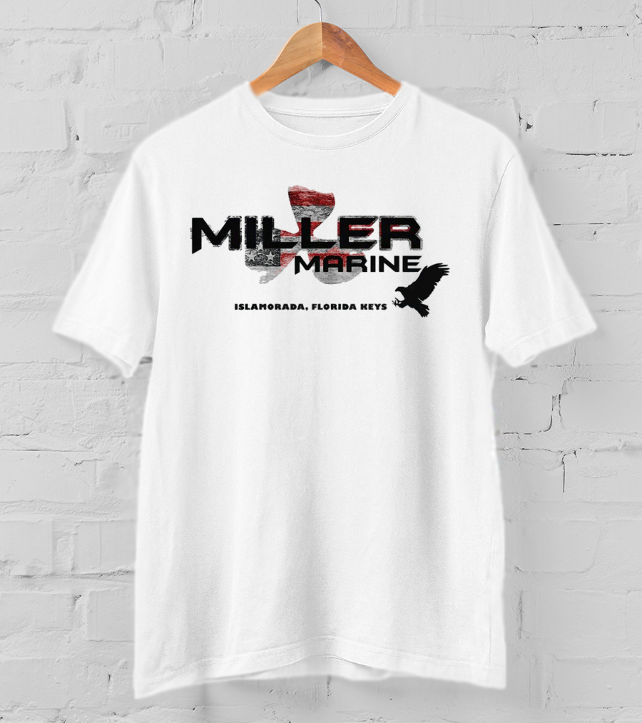 Miller Marine Islamorada Florida Keys American Flag Eagle T-Shirt