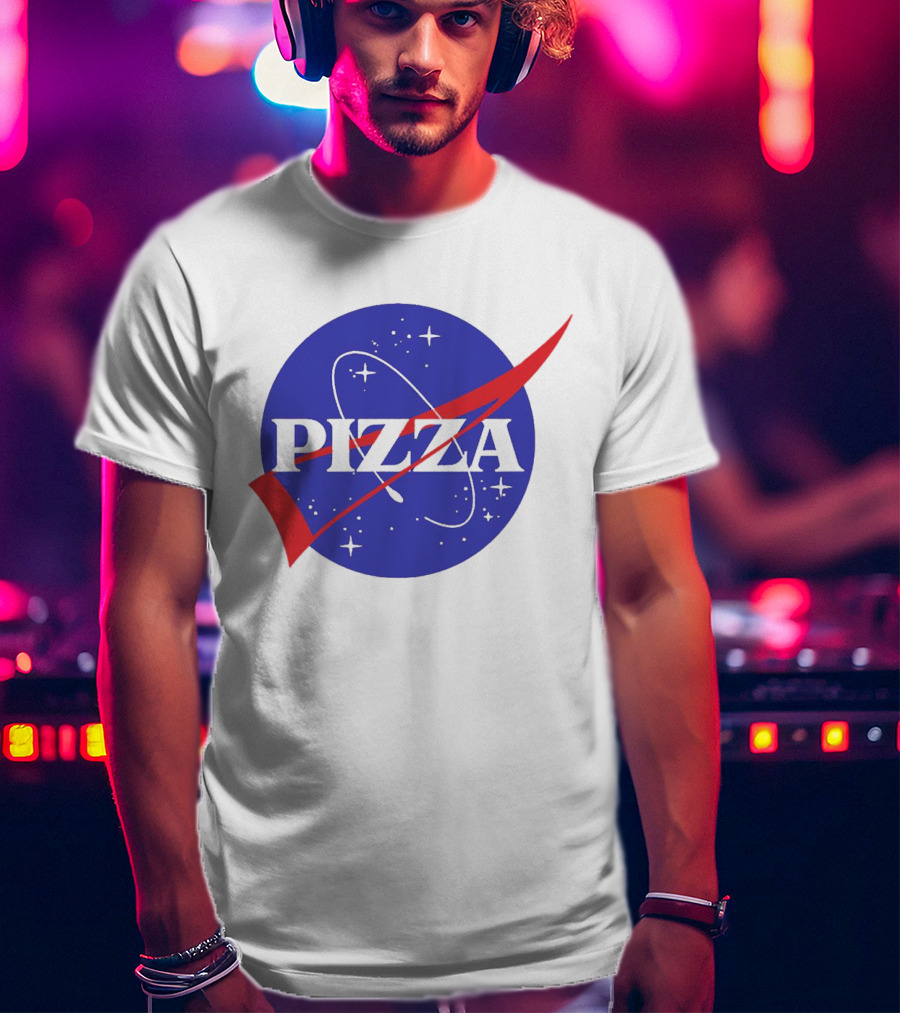 Pizza NASA Style Logo Parody Interstellar T-Shirt