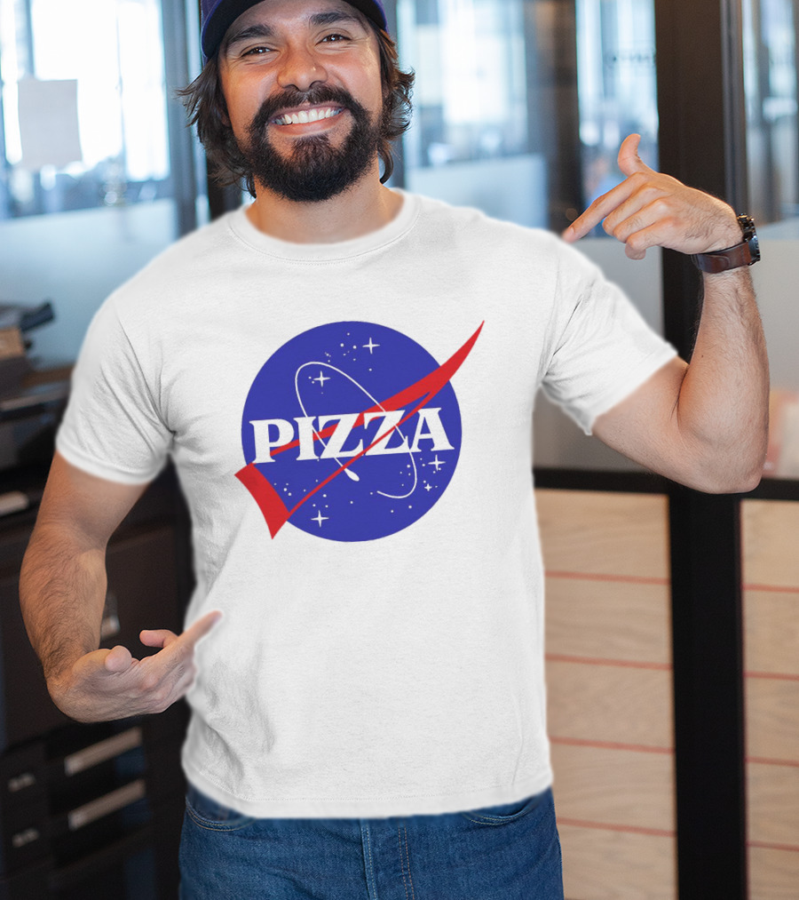Pizza NASA Style Logo Parody Interstellar T-Shirt