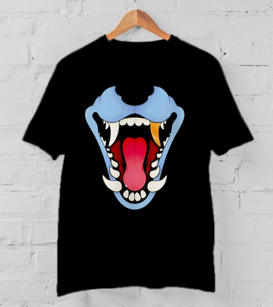 Slosh Dog Blue Maw Opened Red Tongue T-Shirt