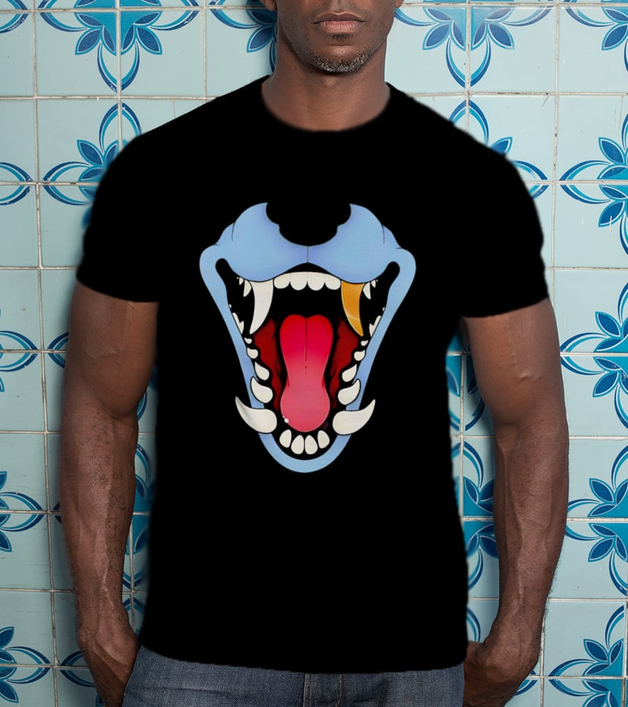 Slosh Dog Blue Maw Opened Red Tongue T-Shirt