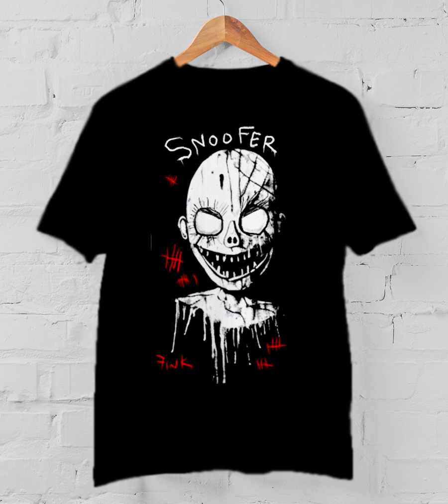 Snoofer Horror Halloween Creepy Mask Fink Scary T-Shirt