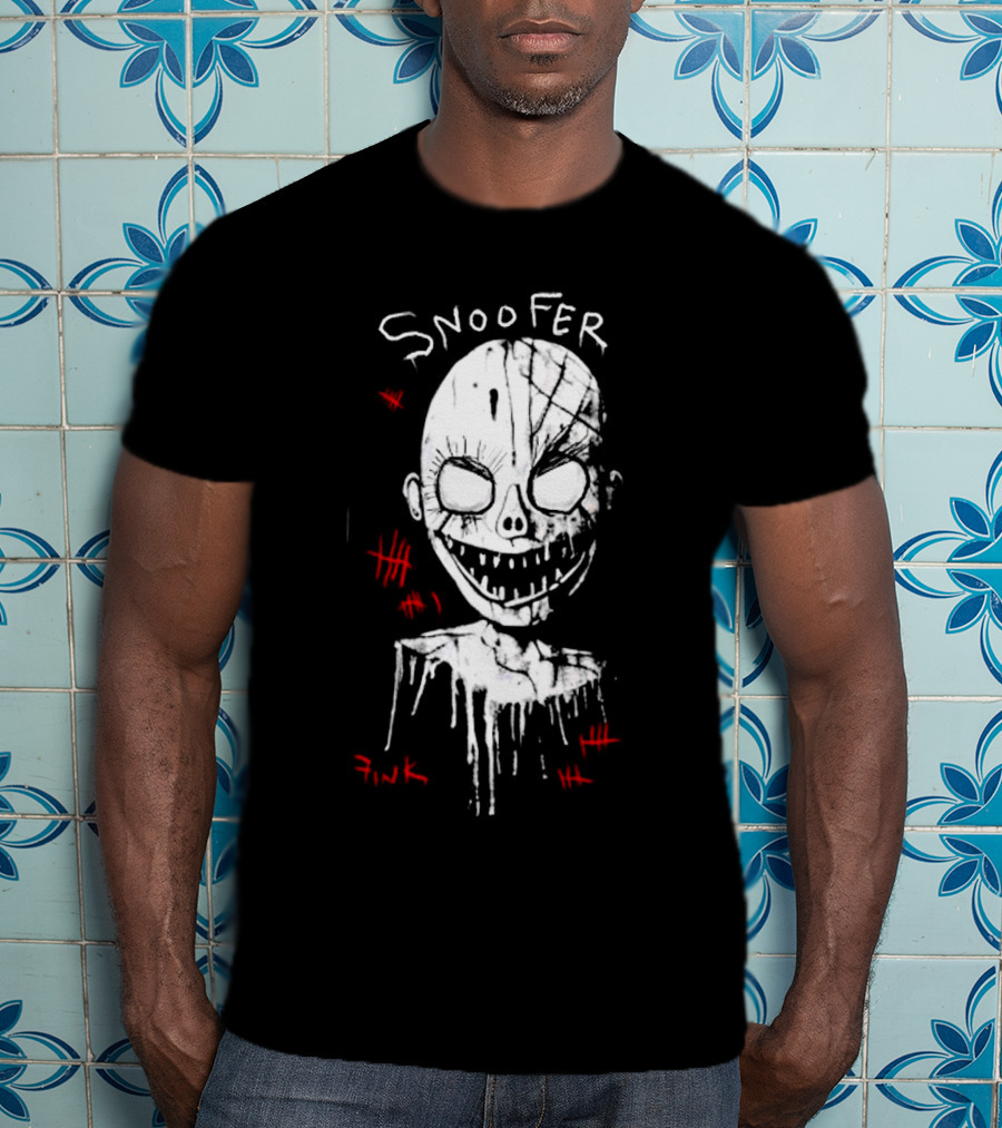 Snoofer Horror Halloween Creepy Mask Fink Scary T-Shirt