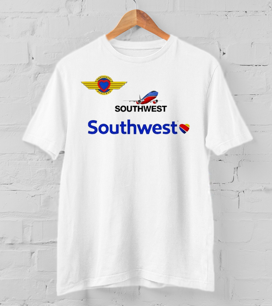 Southwest Airline Heart Logo With Airplane T-Shirt